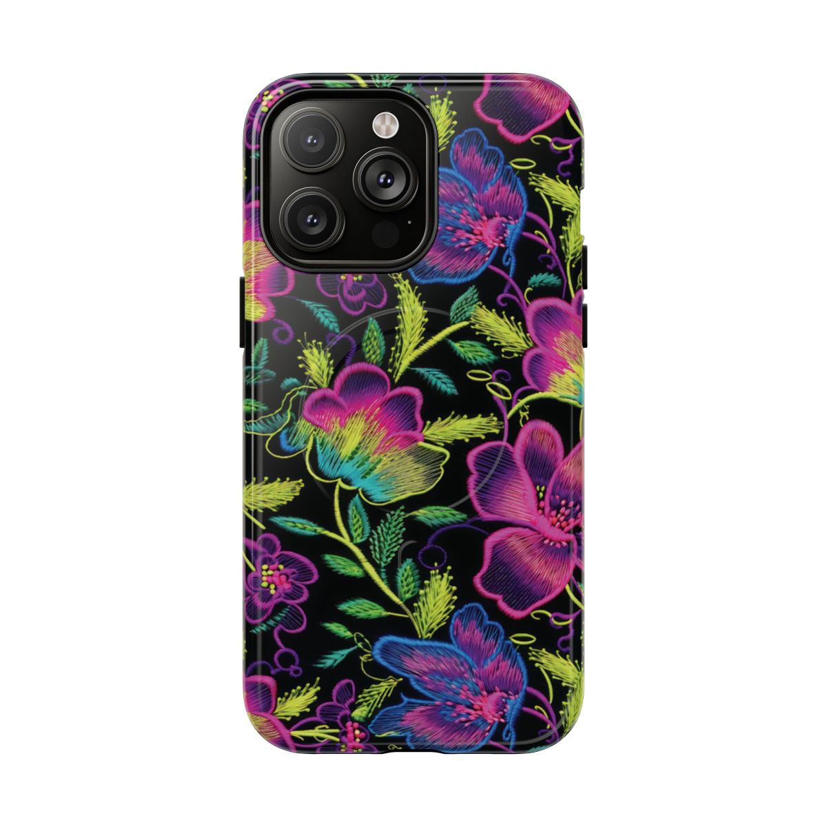 Neon Green Flowers Magnetic Case