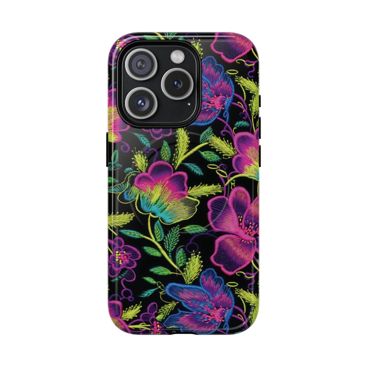 Neon Green Flowers Magnetic Case