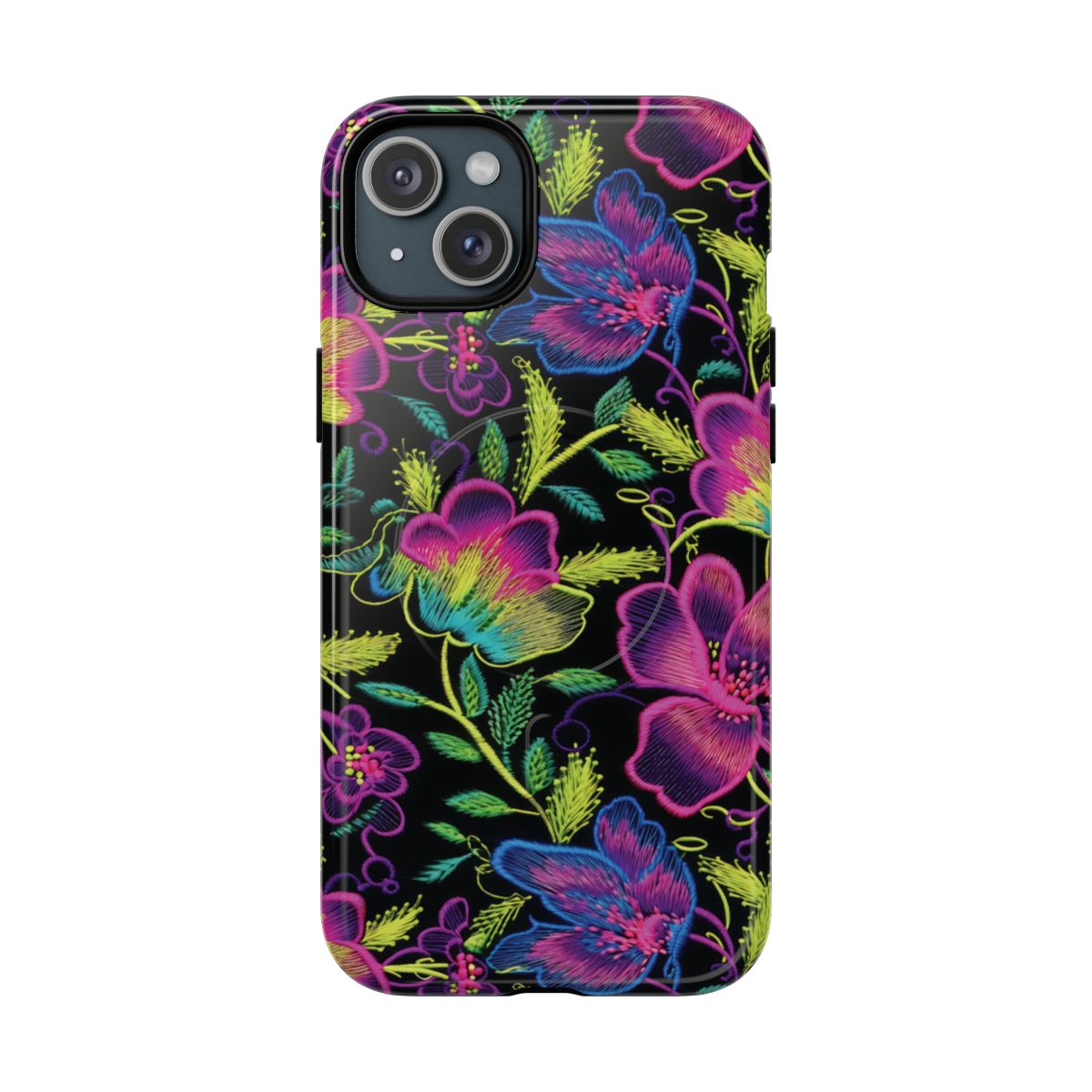 Neon Green Flowers Magnetic Case