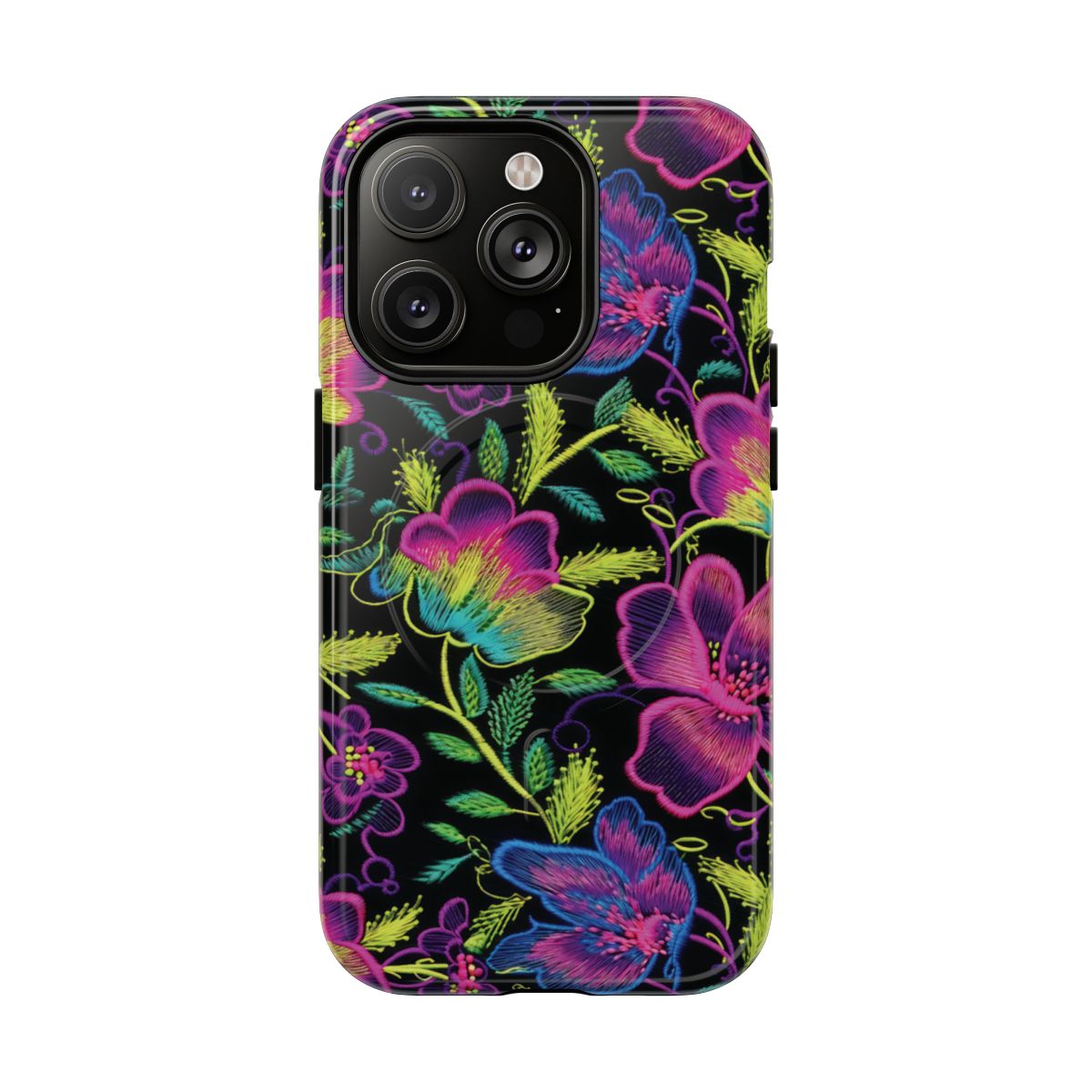 Neon Green Flowers Magnetic Case