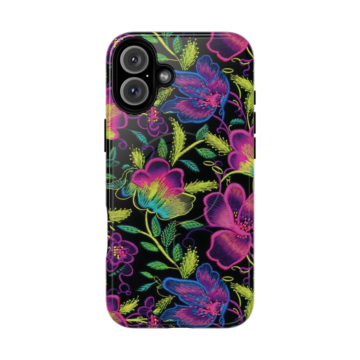 Neon Green Flowers Magnetic Case