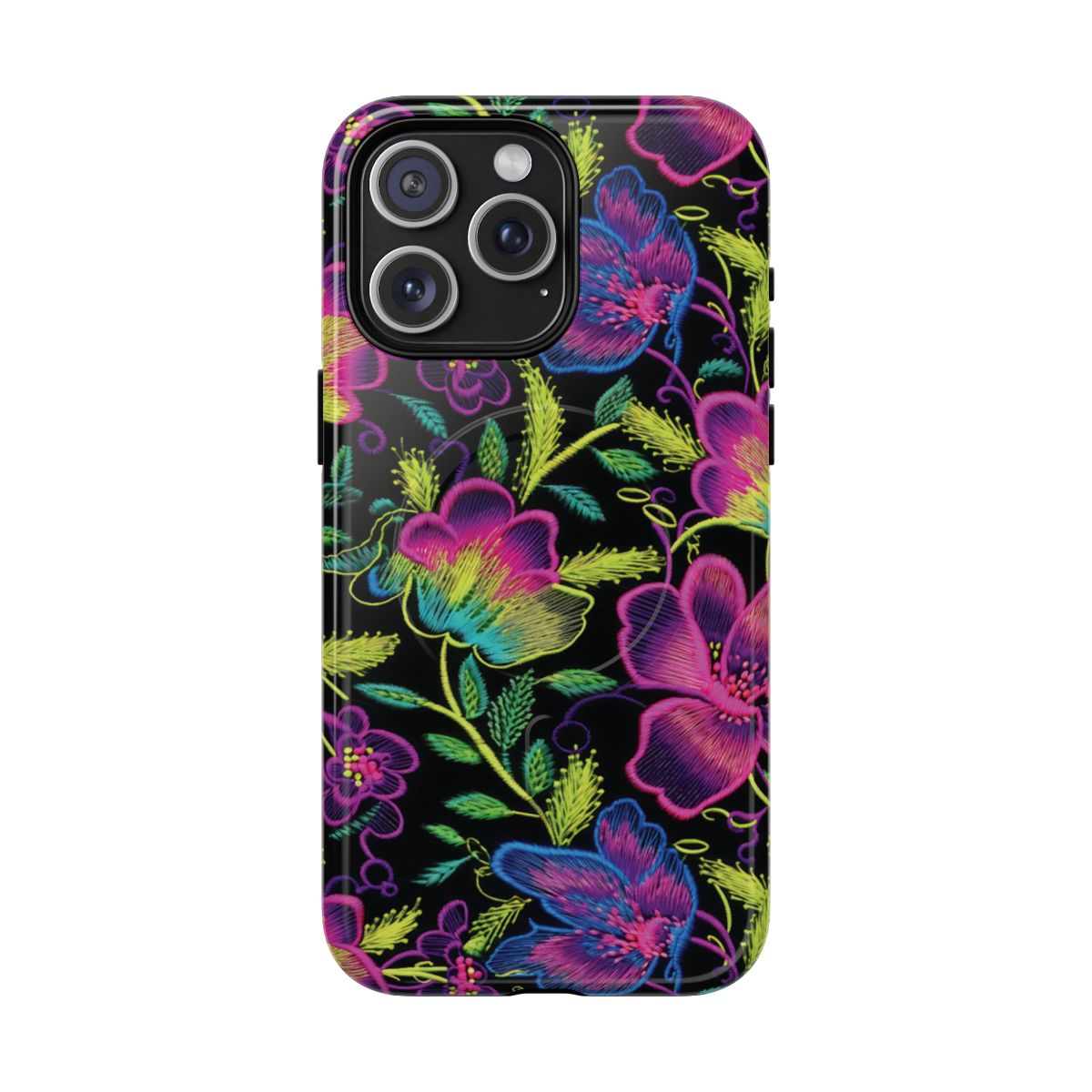 Neon Green Flowers Magnetic Case