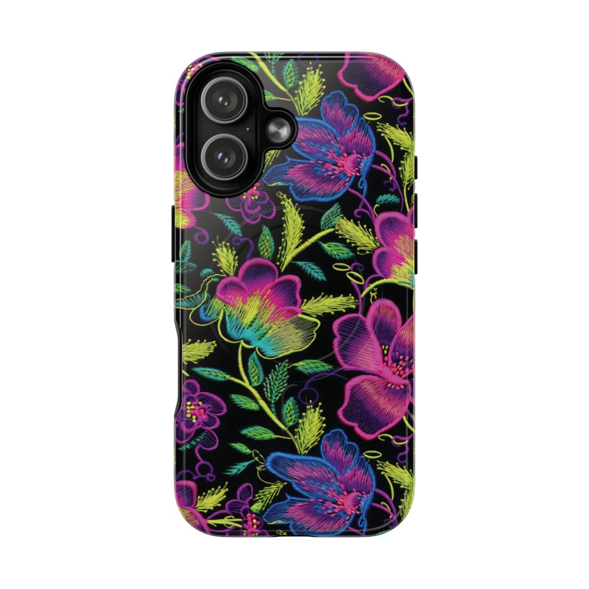 Neon Green Flowers Magnetic Case