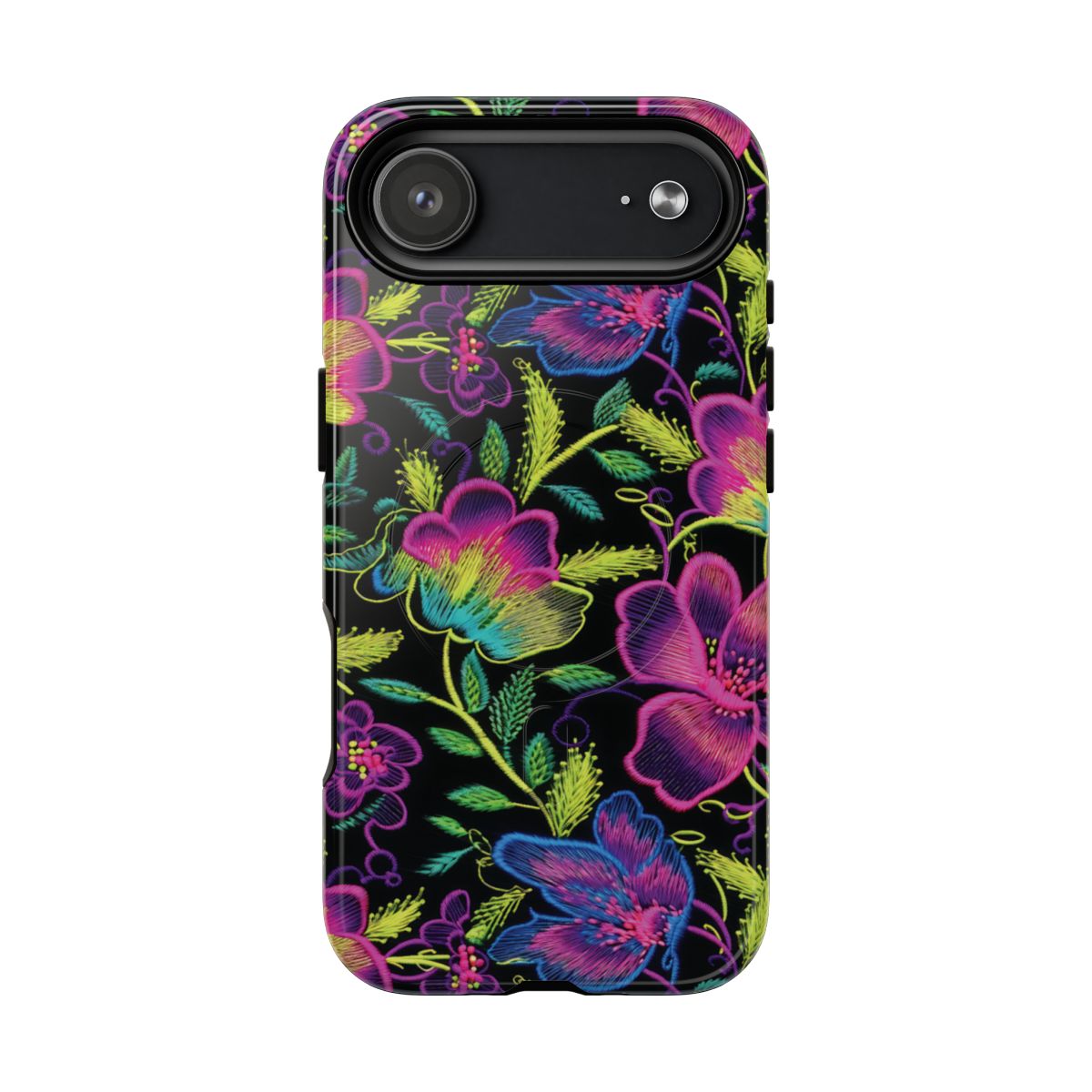 Neon Green Flowers Magnetic Case