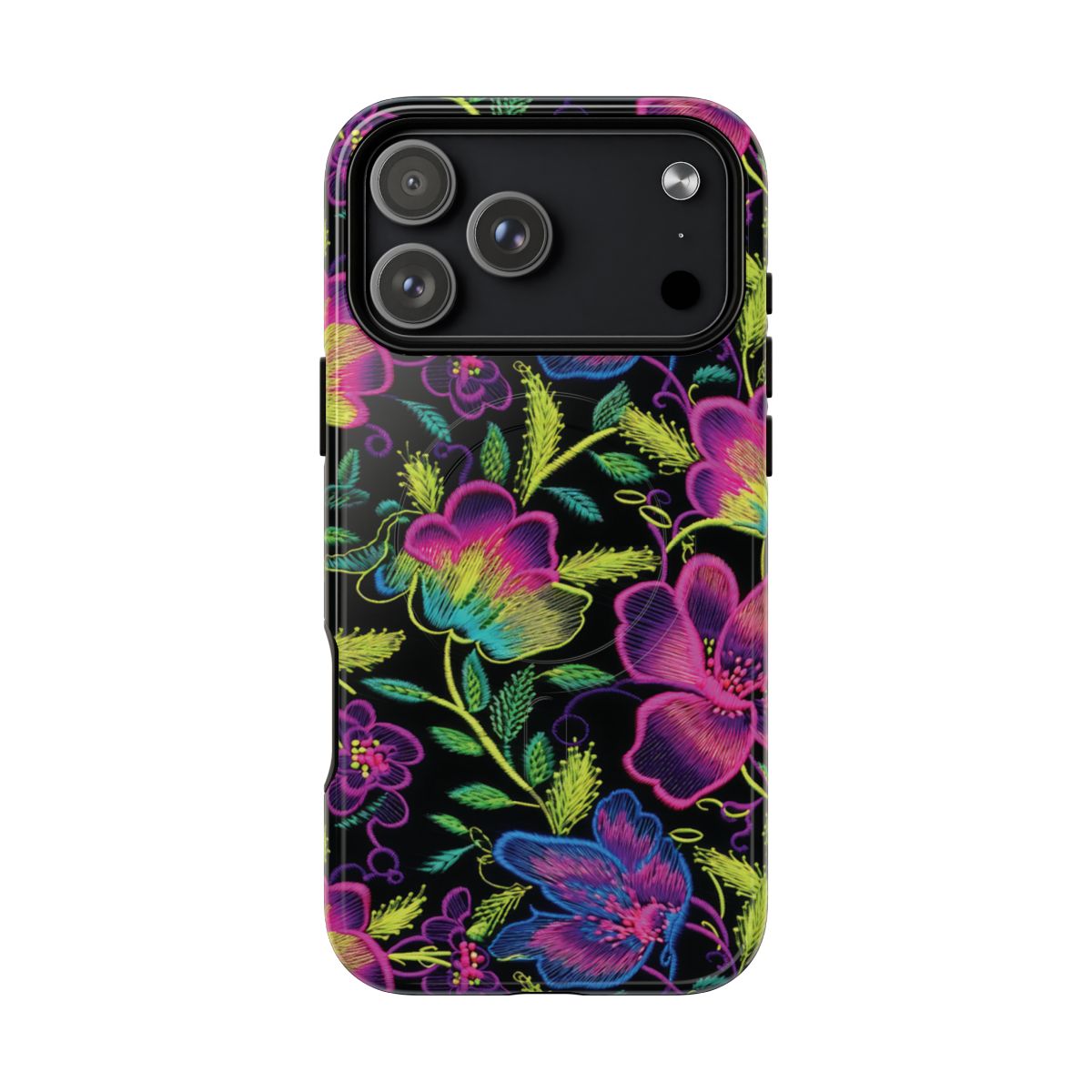 Neon Green Flowers Magnetic Case