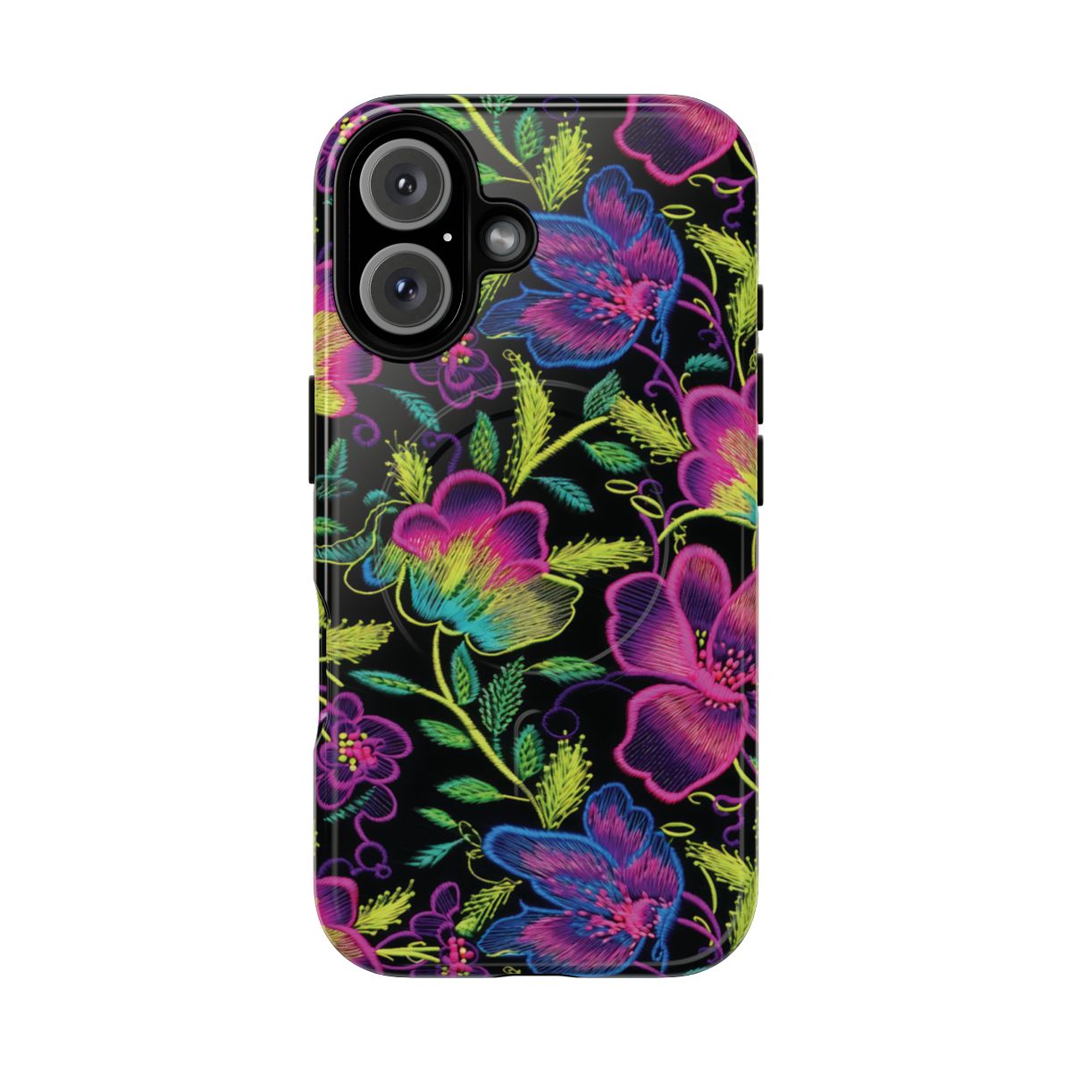 Neon Green Flowers Magnetic Case