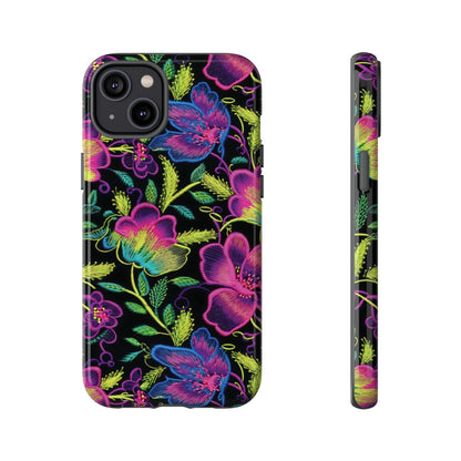 Neon Green Flowers Tough Case