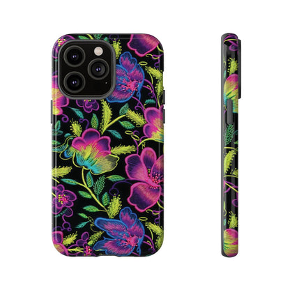 Neon Green Flowers Tough Case