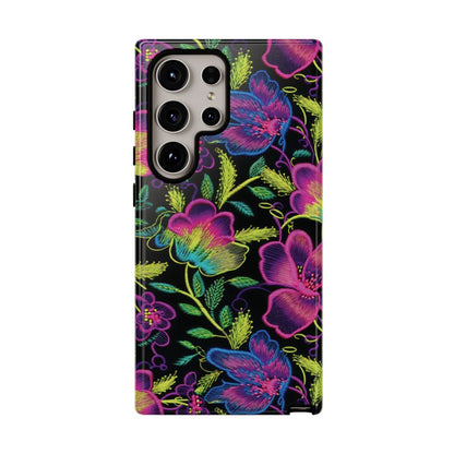 Neon Green Flowers Tough Case