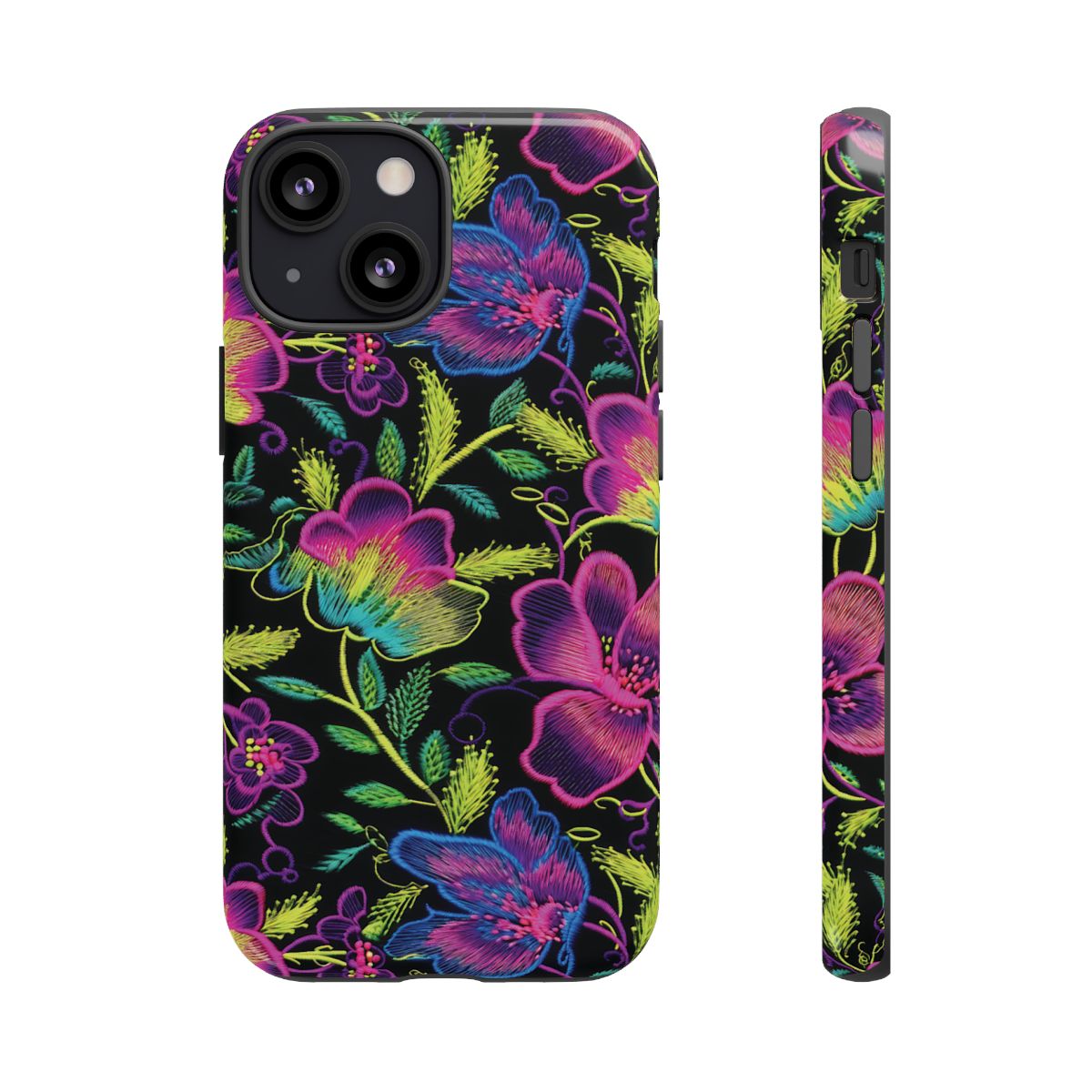 Neon Green Flowers Tough Case
