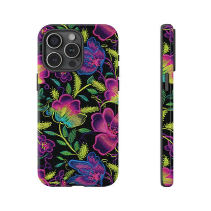 Neon Green Flowers Tough Case