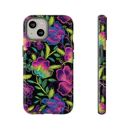 Neon Green Flowers Tough Case