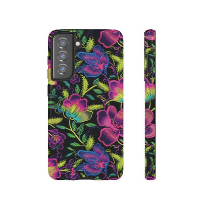 Neon Green Flowers Tough Case