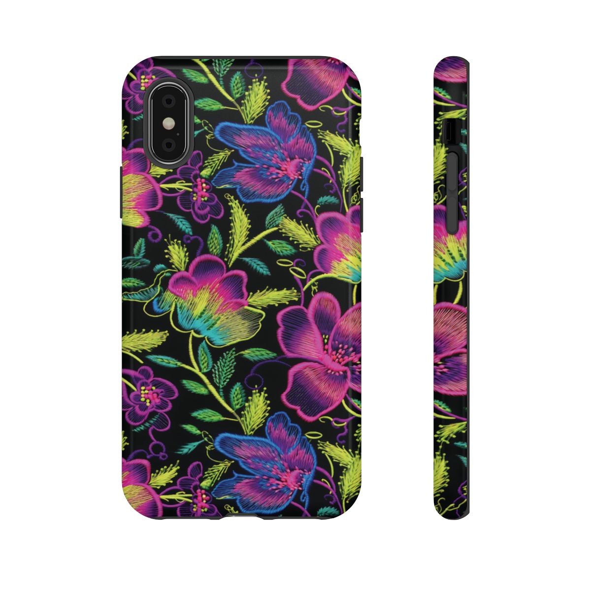 Neon Green Flowers Tough Case