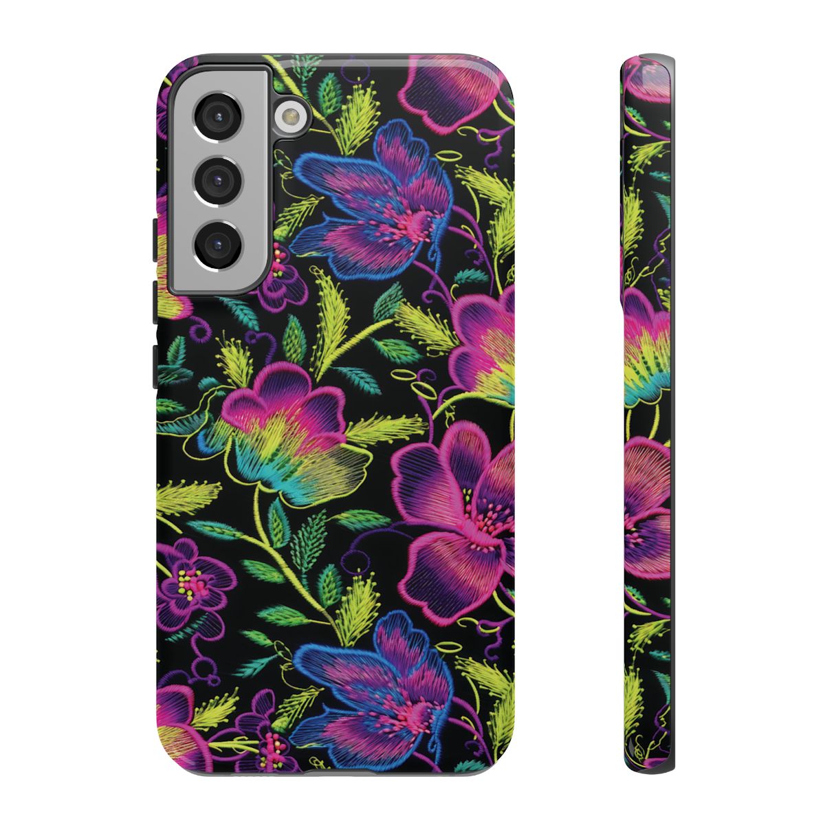 Neon Green Flowers Tough Case