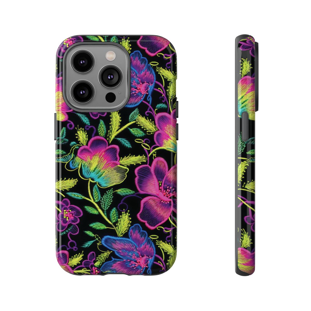 Neon Green Flowers Tough Case