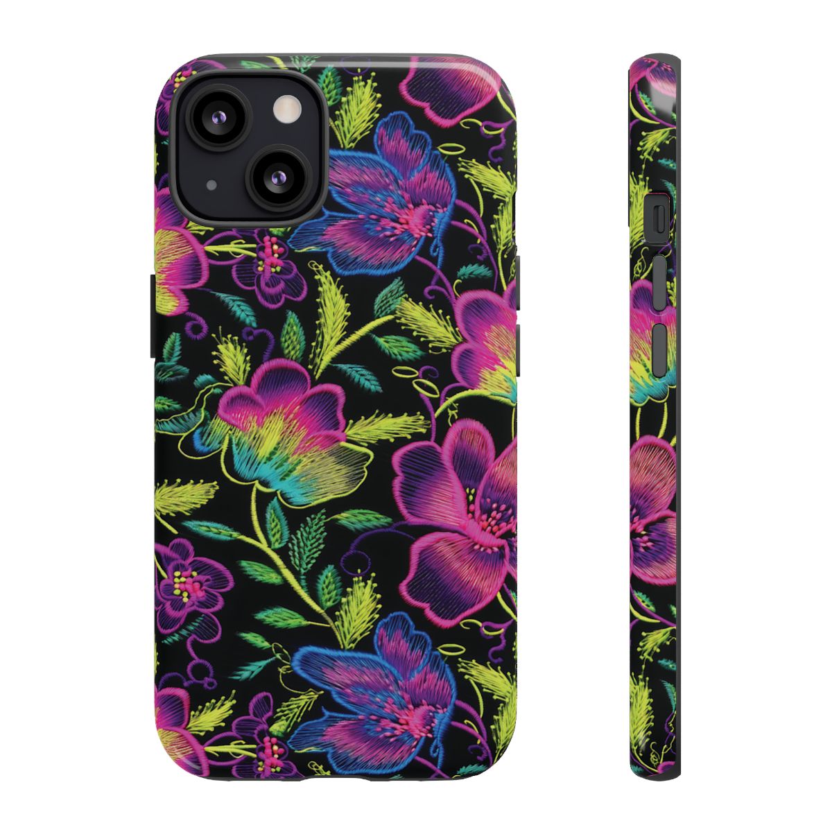 Neon Green Flowers Tough Case