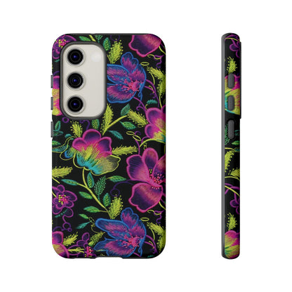 Neon Green Flowers Tough Case