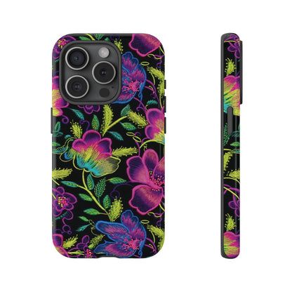 Neon Green Flowers Tough Case