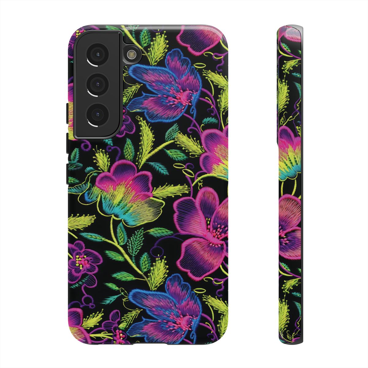 Neon Green Flowers Tough Case