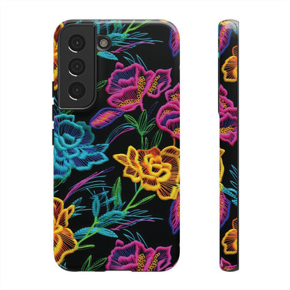 Neon Orange Flowers Tough Case