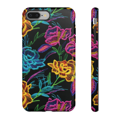 Neon Orange Flowers Tough Case