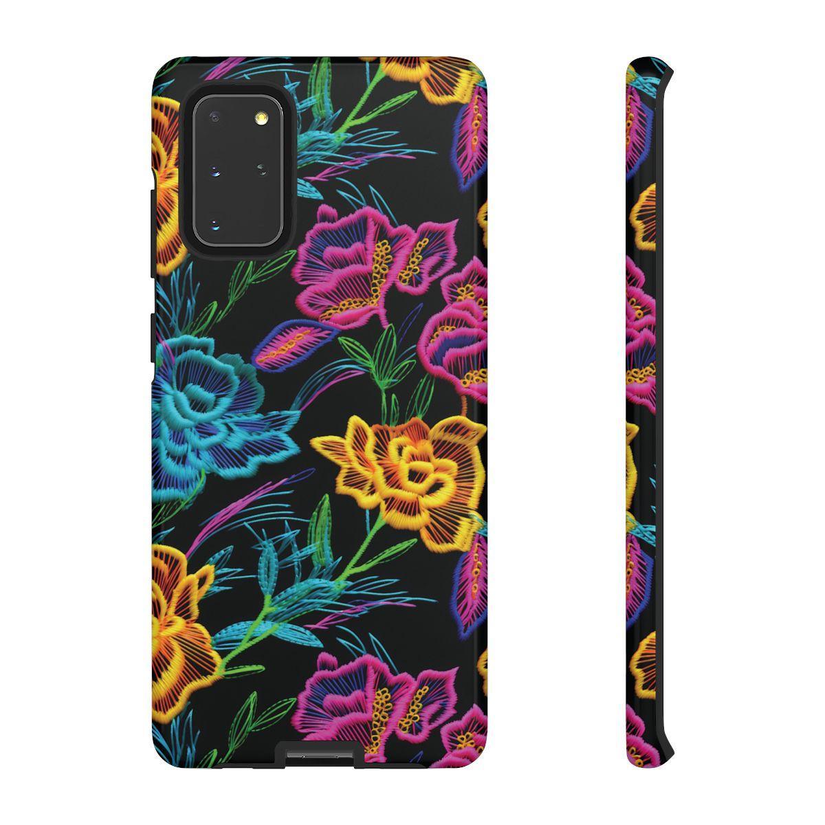 Neon Orange Flowers Tough Case