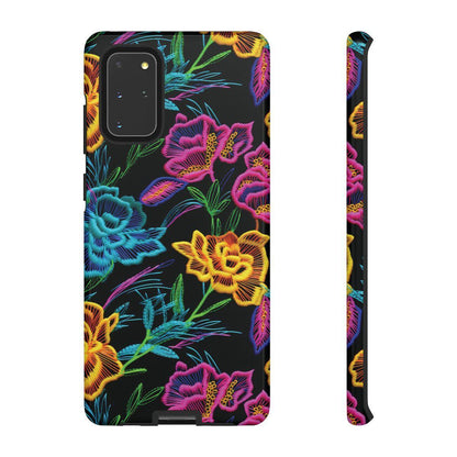 Neon Orange Flowers Tough Case
