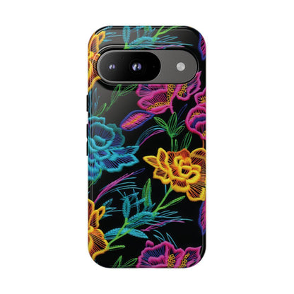 Neon Orange Flowers Tough Case