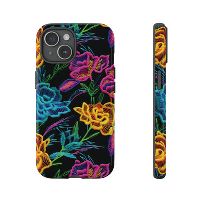 Neon Orange Flowers Tough Case