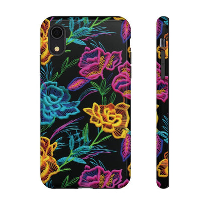 Neon Orange Flowers Tough Case