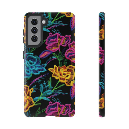 Neon Orange Flowers Tough Case