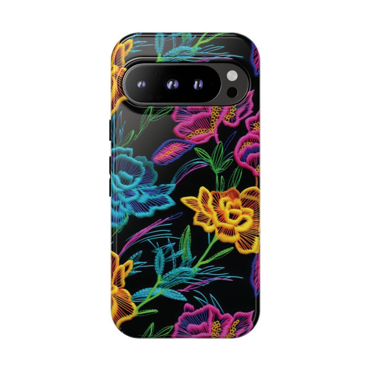 Neon Orange Flowers Tough Case