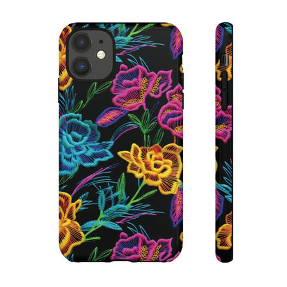 Neon Orange Flowers Tough Case