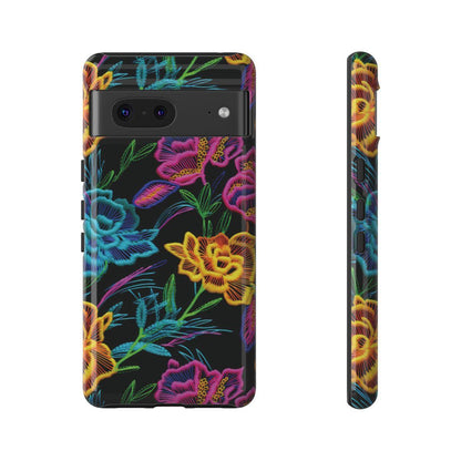 Neon Orange Flowers Tough Case