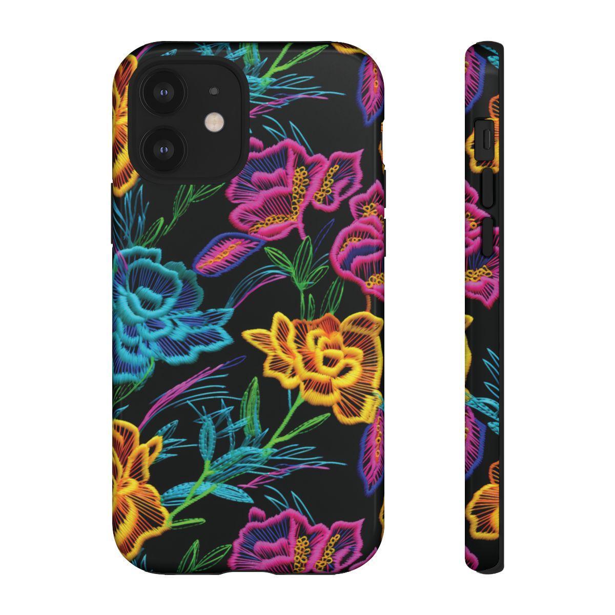 Neon Orange Flowers Tough Case