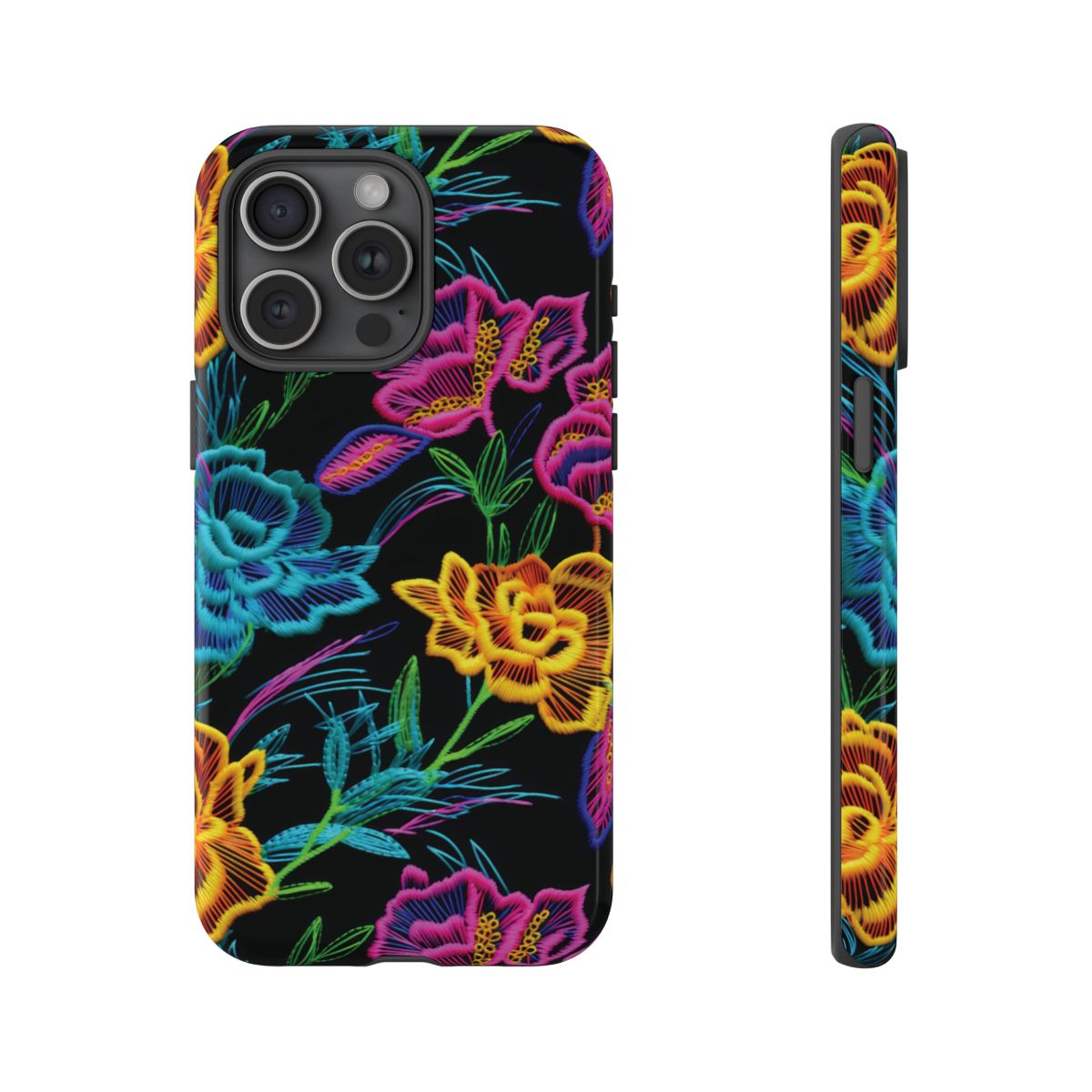Neon Orange Flowers Tough Case