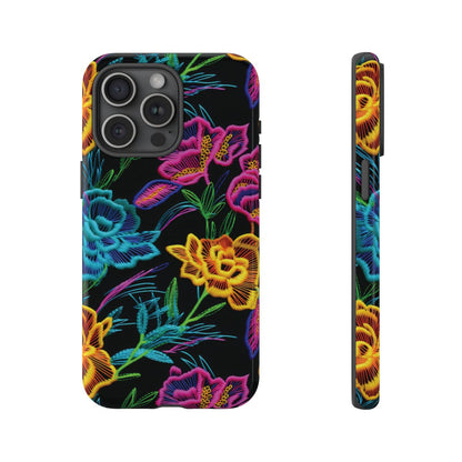 Neon Orange Flowers Tough Case