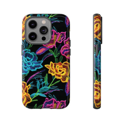Neon Orange Flowers Tough Case