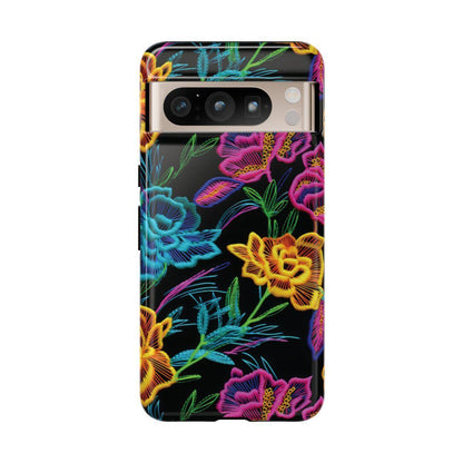 Neon Orange Flowers Tough Case