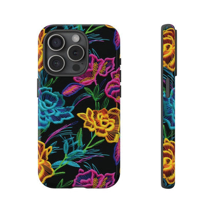 Neon Orange Flowers Tough Case