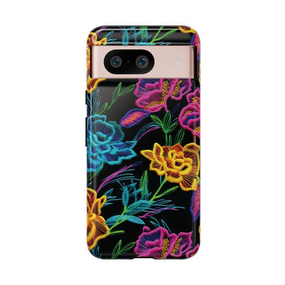 Neon Orange Flowers Tough Case