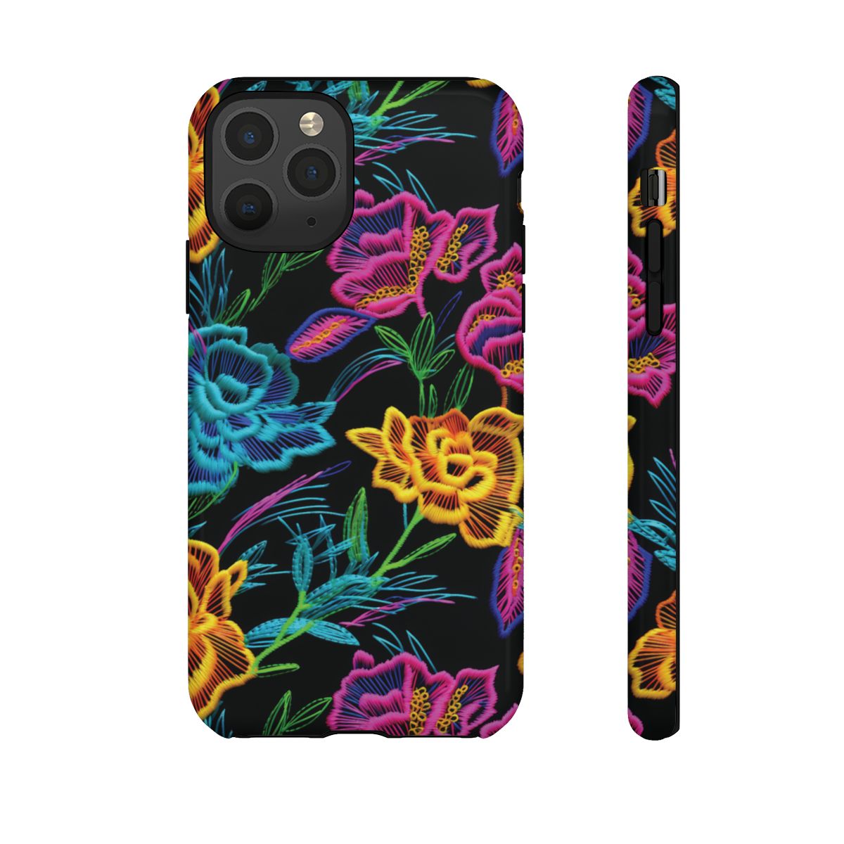 Neon Orange Flowers Tough Case