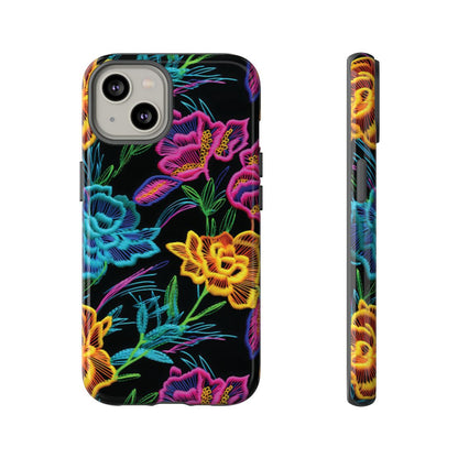 Neon Orange Flowers Tough Case