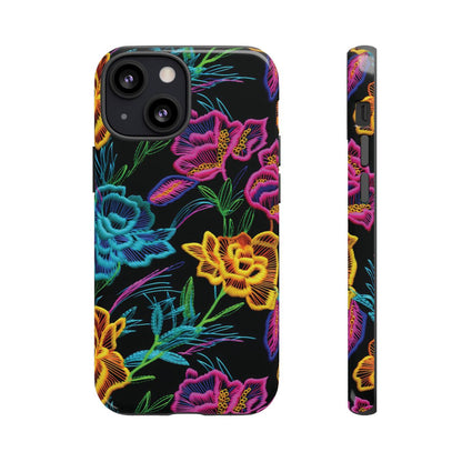 Neon Orange Flowers Tough Case