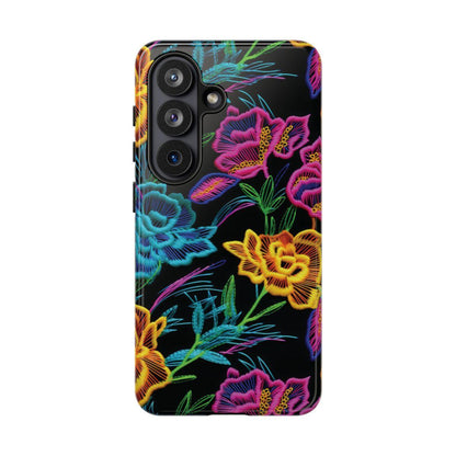 Neon Orange Flowers Tough Case