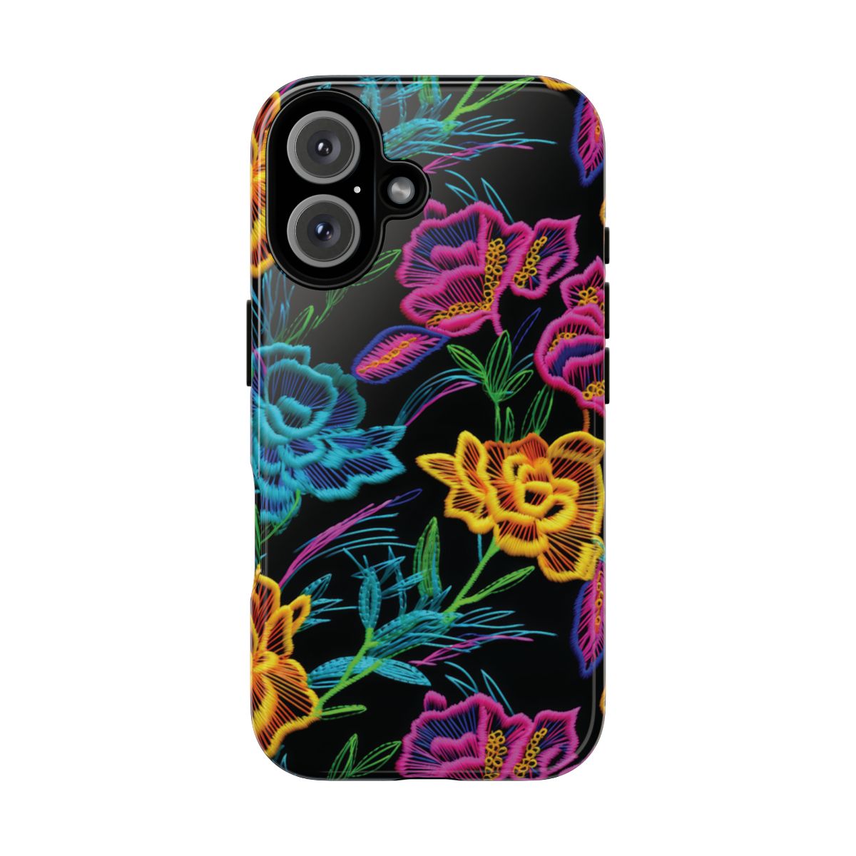 Neon Orange Flowers Tough Case