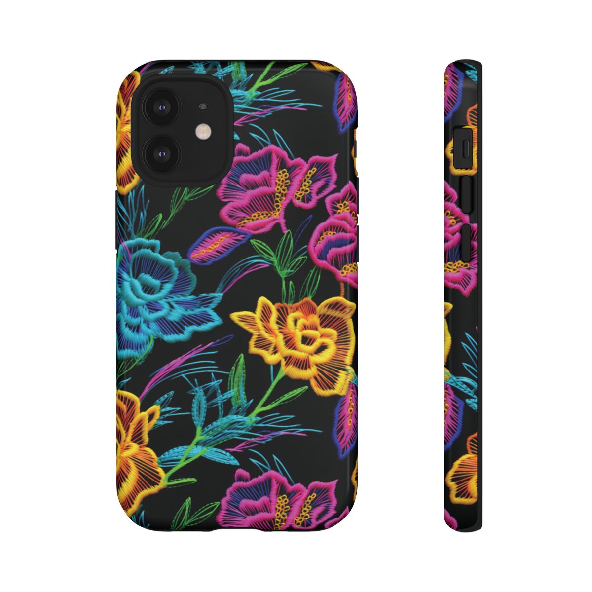 Neon Orange Flowers Tough Case