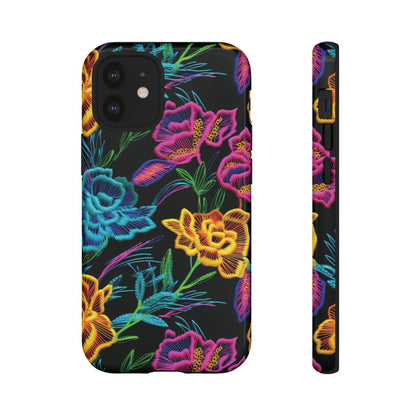 Neon Orange Flowers Tough Case