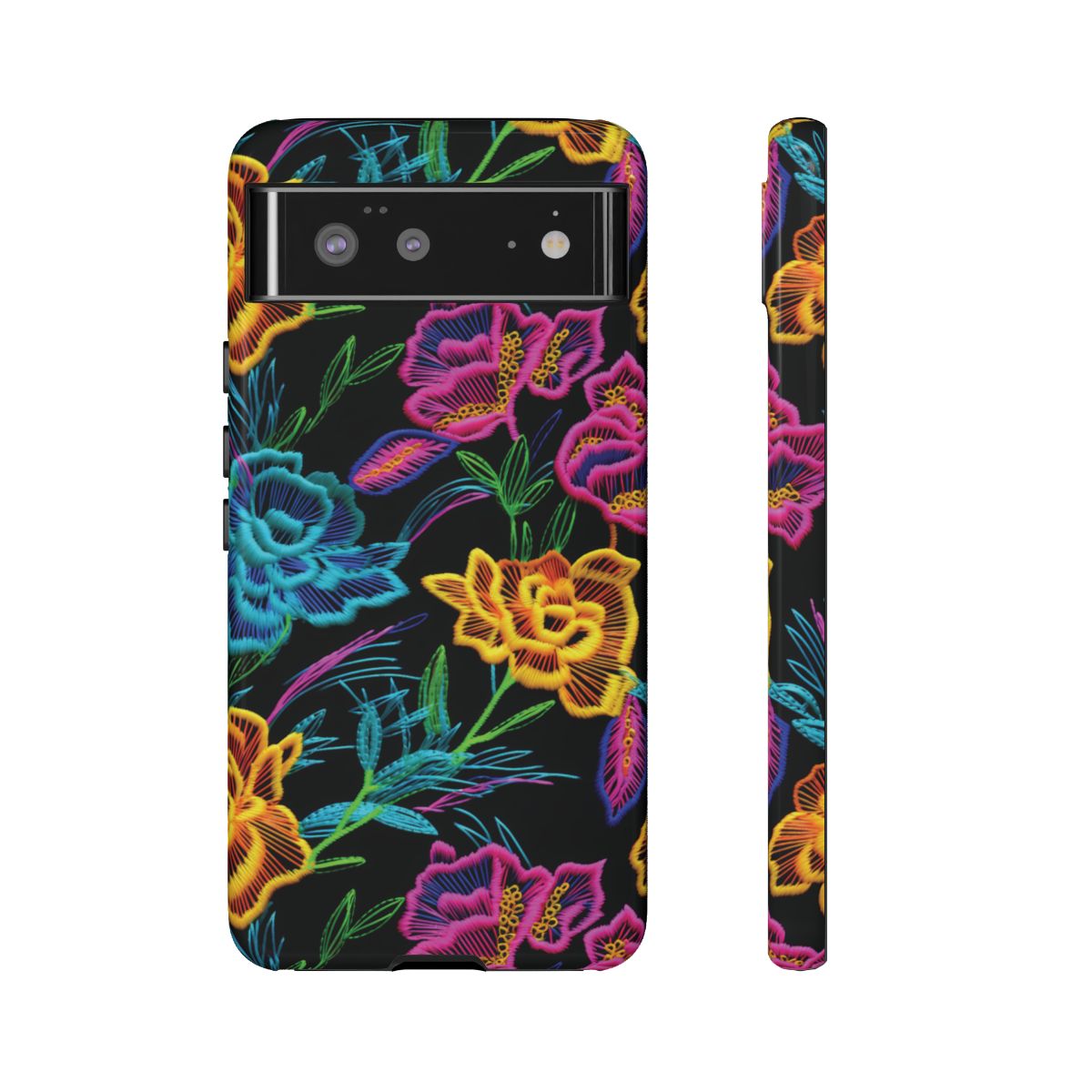 Neon Orange Flowers Tough Case